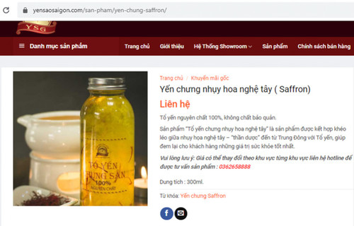'Thổi phồng' công dụng sản phẩm, Yến Sào Sài Gòn cố tình phớt lờ quy định pháp luật?